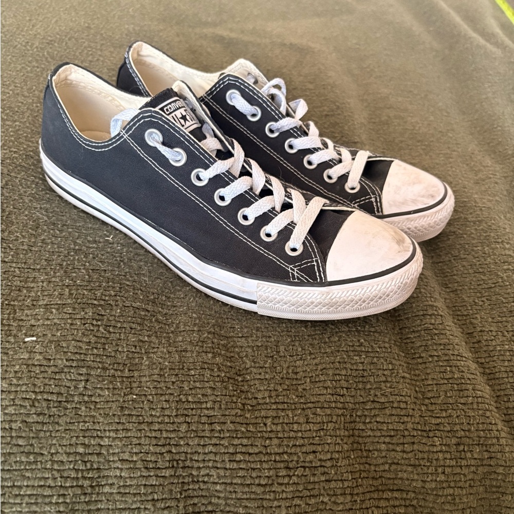 Converse Low Top Sneakers in Black and White - Picture 2 of 5